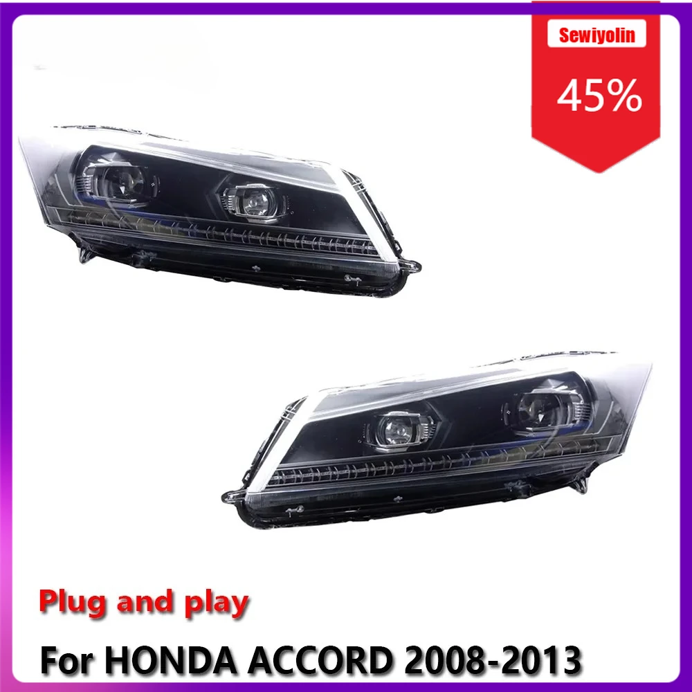 

Sewiyolin Car LED Lamp Headlight Assemblies For HONDA ACCORD 2008-2013 Fog DRL Brake Turn Signal Lamp