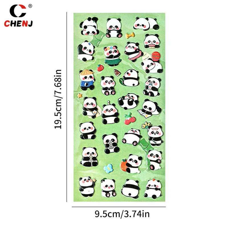 Kawaii Cartoon 3D Puffy Bulk Stickers Panda Stereo Bubble Sticker For DIY Scrapbooking Diary Album Decoration Stationery Sticker