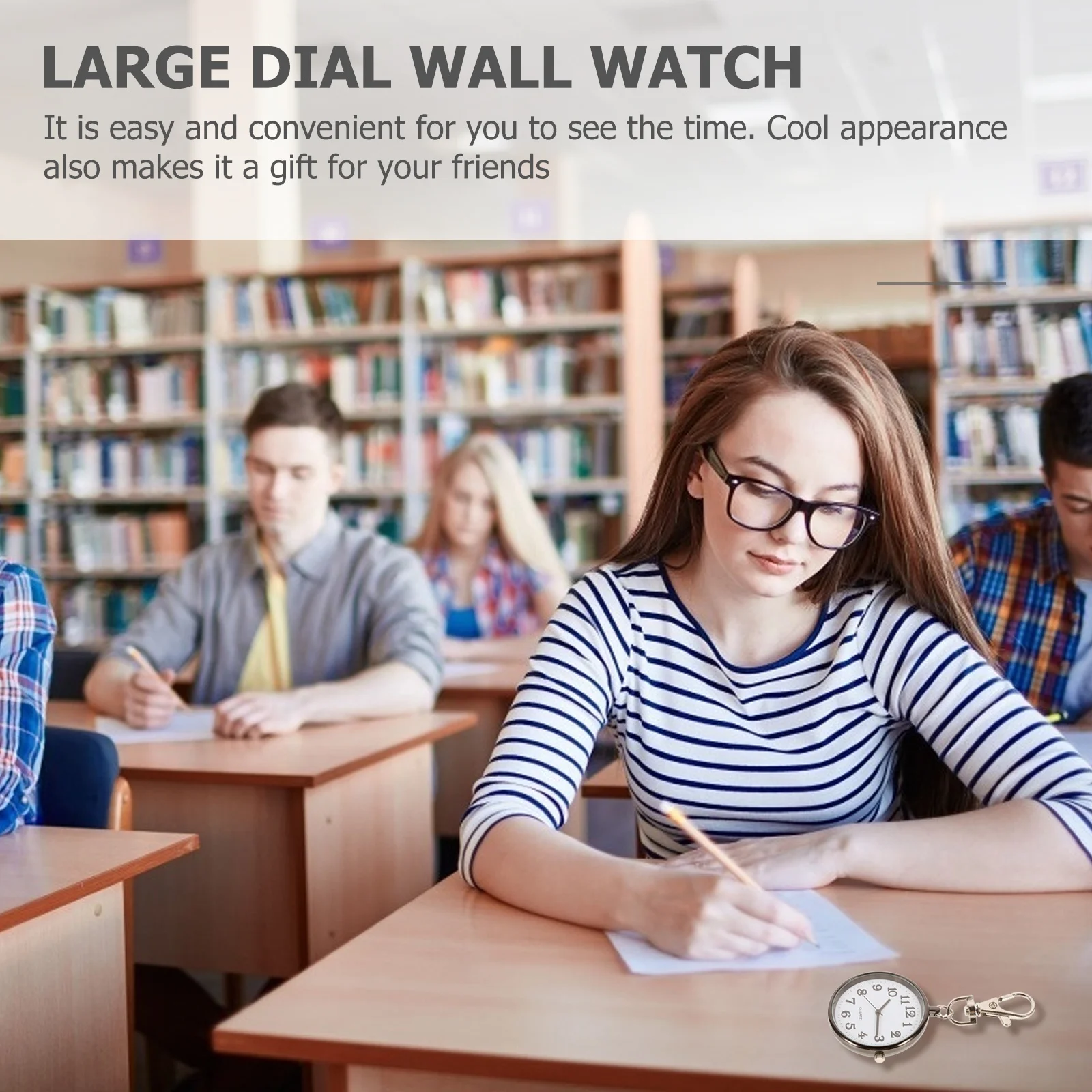 

1Pcs Large Dial Pocket Watch Zinc Alloy Nurse Hanging Portable Watch Key Buckle Medical Tool for Nursing Students Doctors