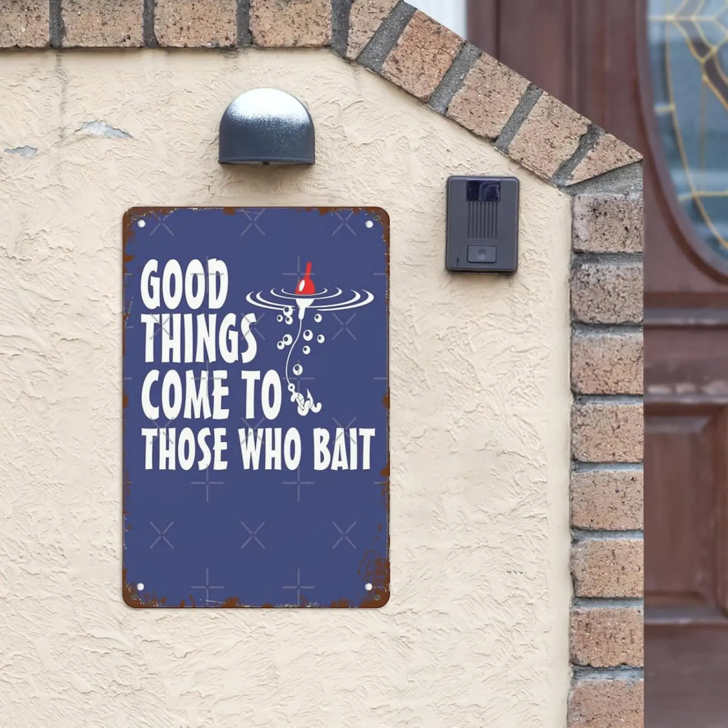 Wall Art Decor Good Things Come To Those Who Baitn Retro Signs Vintage Plaques Retro Tin Sign For Home Wall Decor,Funny Quotes F