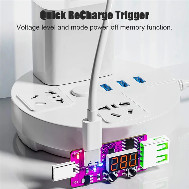 

AEE2-New PD3.1 28V Quick Recharge Trigger Automatic Digital Display Voltage Meter Ammeter Voltage Current Board