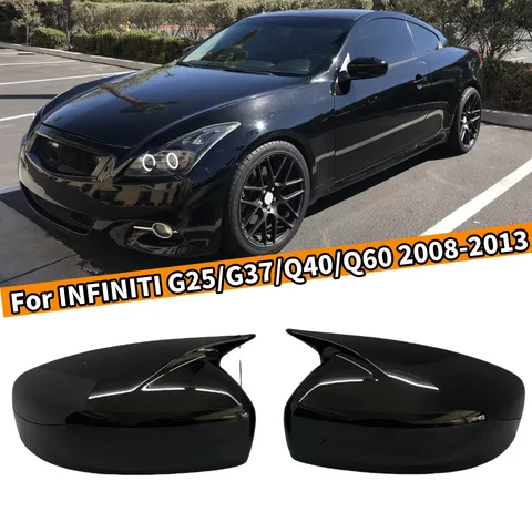For INFINITI G25 G37 Q40 Q60 G35 V36 2009-2015 Car Rearview Side Mirror Cover Wing Cap Exterior Door Rear View mirror cover