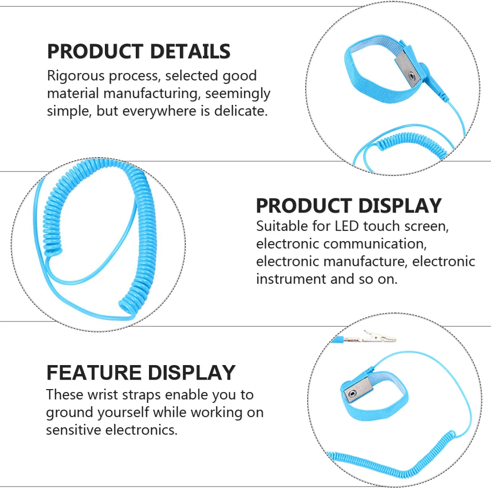 

4 Pcs Electrostatic Bracelet Wrist Bands Anti Adjustable Grounding Strap Wristband Nylon Silk