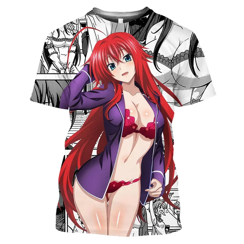 Cosplay Sexy Graphic T Shirts Unisex Anime Print Trend Short Sleeved T-Shirt Men & Women Casual Girl Harajuku 2D Animation Tops