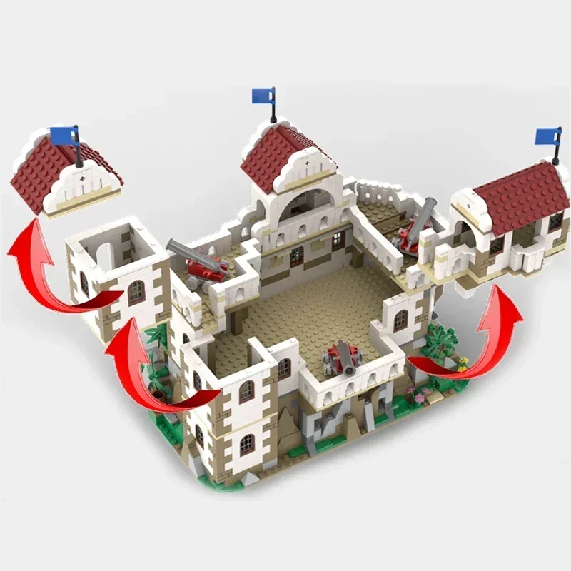 

Технические Moc Bricks Модель замка Испанские солдаты Форт Модульные строительные блоки Подарки Игрушки для детей Наборы «сделай сам» Сборка