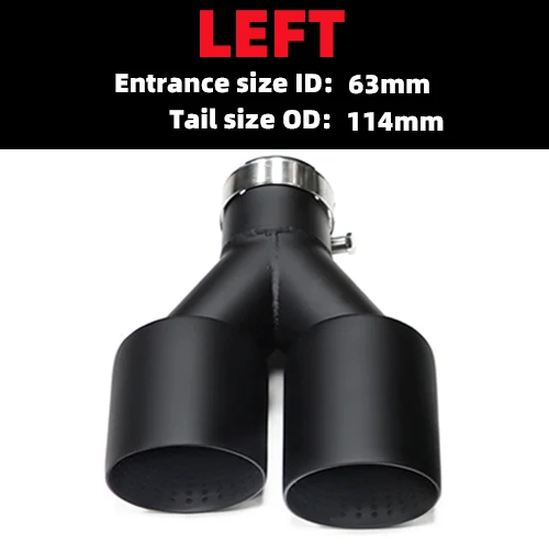 1 Stuks Dubbele Matte Zwarte RVS Uitlaatpijp Universele Uitlaat Tip Y-Type GTI MK7 Golf7 Uitlaatmondstuk