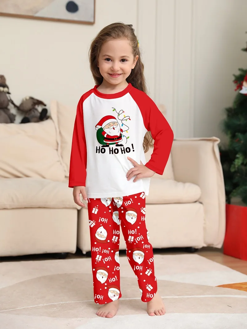 Xmas Family Matching Pajamas Set Santa Claus  HO HO HO Printed Adult Kid Baby Family Matching Outfits 2025 Christmas Family Pj\'s