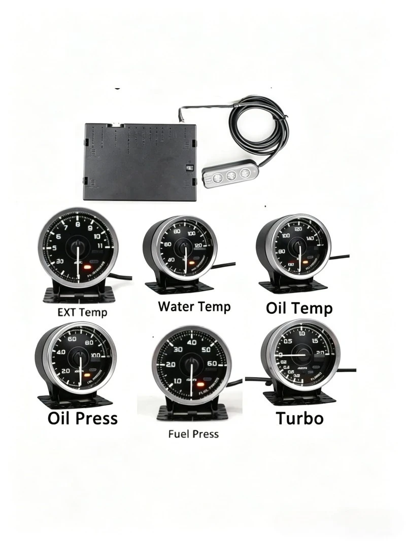 Gauge Defi Meter Water Temp Oil Temp Oil Press Boost Ext Temp Fuel Press With Controller & Sensors