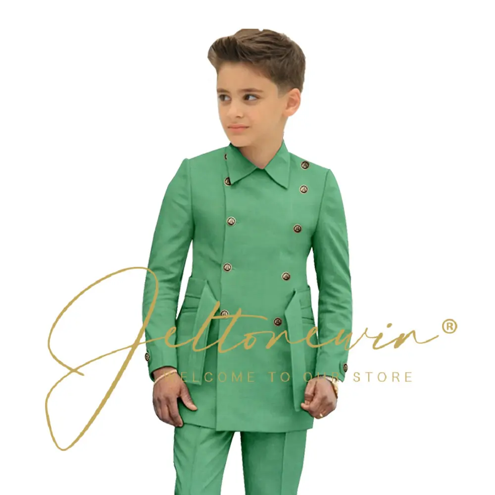 Suit for Kids Boys Easter Outfit Church Party Blazer Wedding Ceremony Flower Piano Performance Birthday Gift Clothes Set 2 PCS