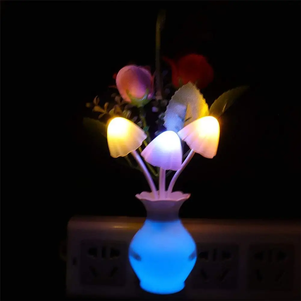 0,5 W LED Nacht Licht Mit Auto Sensor Energiesparende Rose Blume Pilz Stecker In Lampe Für Schlafzimmer Badezimmer Wohnzimmer zimmer Küche