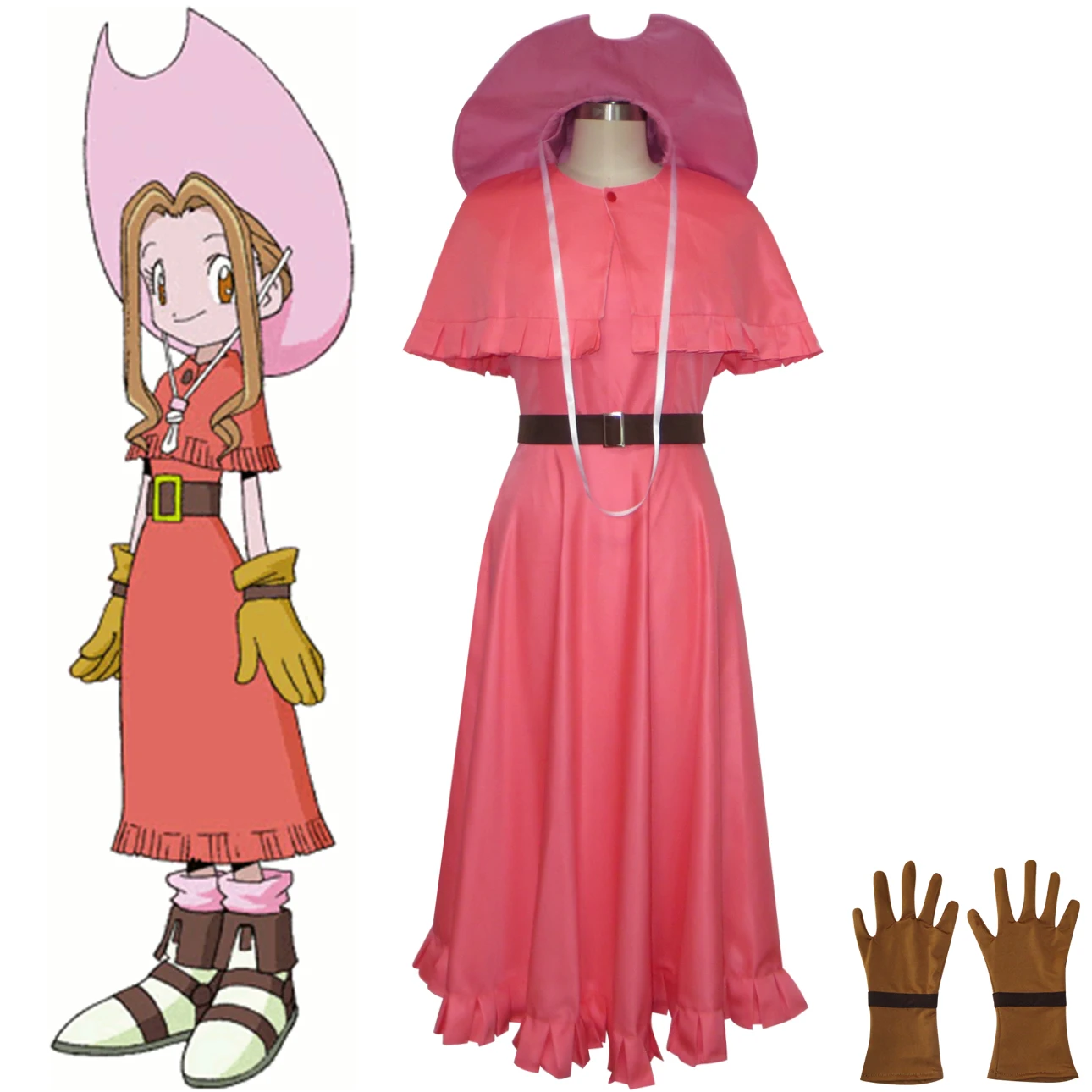 

Digimon Adventure Digital Monsters DigiDestined Mimi Tachikawa Cosplay Costume Anime Manga Outfit Dress F008