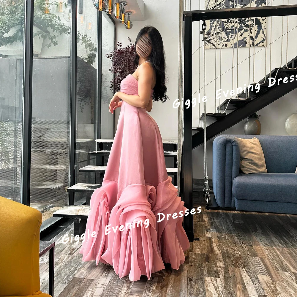 Giggle Satin Nobility Beading Petal Prom Gown Saudi Arab Floor-Length Illusion Elegance Evening Party Dresses for Women 2024