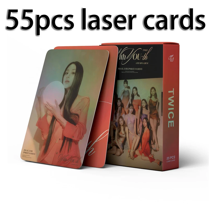 Kpop 55 teile/satz zweimal neue album laser karte mit ihnen lomo karte aeyoung dahyun jihyo momo nayeon sana mina postkarte foto karte