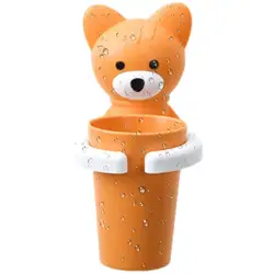 With Rinse Cup Wall Mounted Toothbrush Holder Cup High Quality Cute Cartoon Shaped Toothbrush Holder