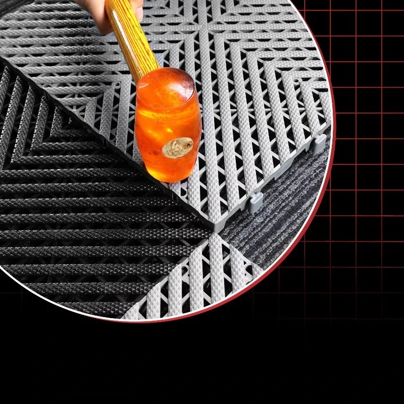 Non-slip interlocking PP garage floor tiles, easy to install, garage floor covering material manufacturer S2.0RK-GREY-30PCS