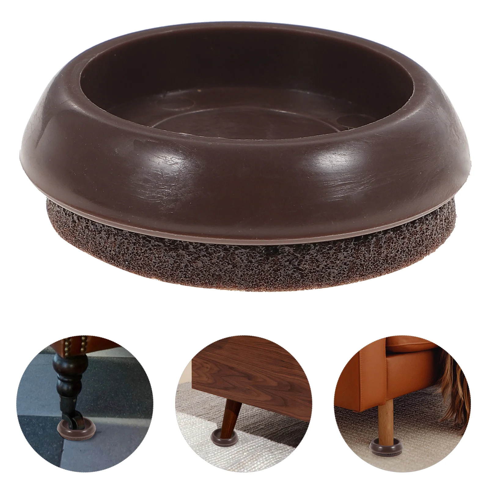 

10 Pcs Fixed Caster Cup Furniture Pads for Hardwood Floors Round Area Rug Protectors Chair Felt Cups Leg Upholstered Circle