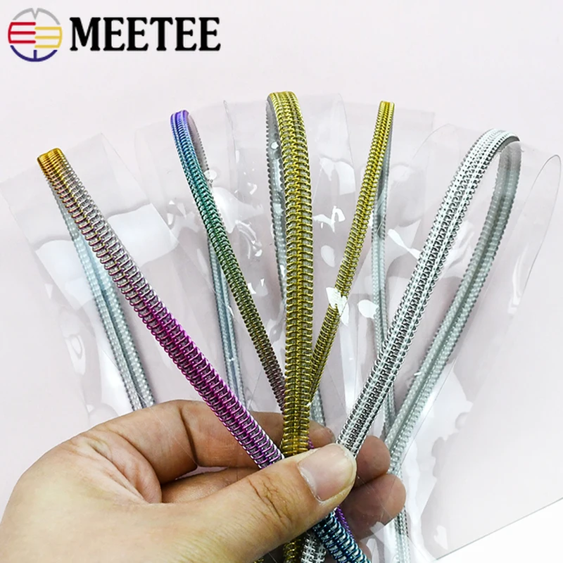 

5/10/20Meters 3#5# Waterproof PVC Zippers Tape for Raincoat Tent Decor Transparent Zipper Repair Kits DIY Sewing Accessories