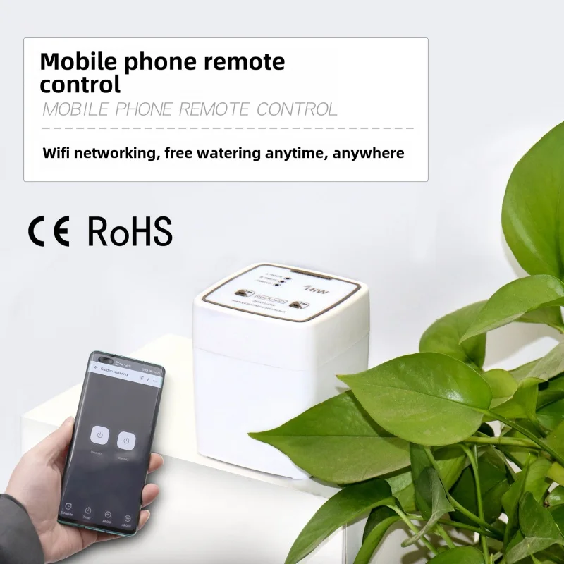 Wifismart double pump automatic watering device mobile phone remote control watering device balcony flower gardening potted irri