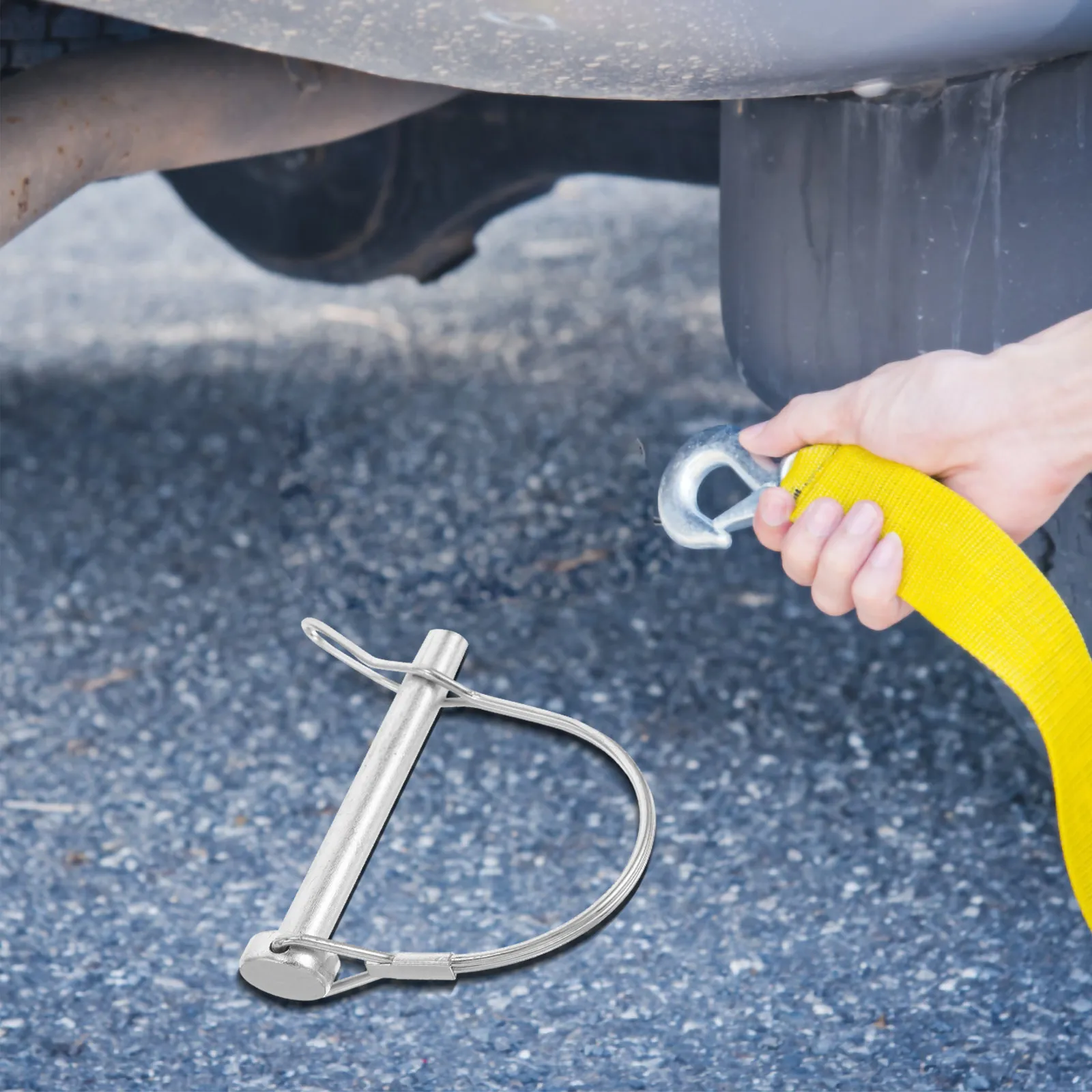 

Trailer Coupler Pin Lock with Wire Lock Mechanism Heavy-Duty Stainless Steel Safety Pin for Hitch Coupler Secure Fast Easy