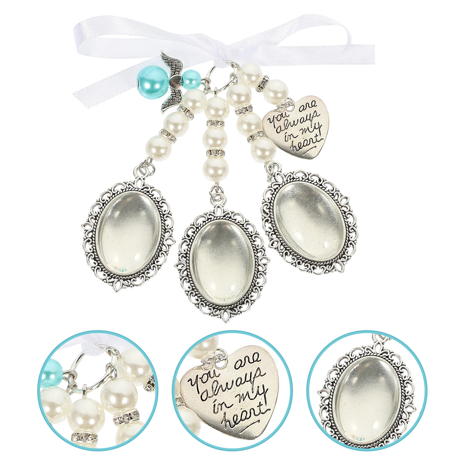 

1Set DIY Wedding Bouquet Photo Charms Oval Picture Frame Pendants Memorial Photo Tray Jewelry Supplies Picture Frame Charms