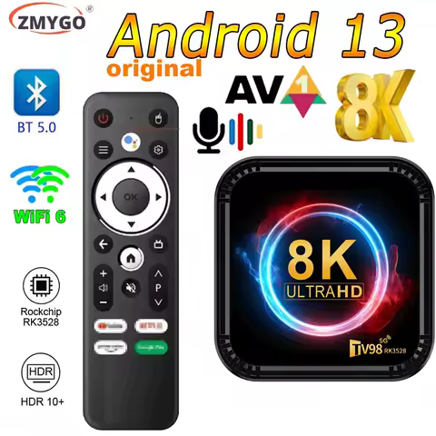Smart Box TV Android 13 tv Portatil Digital RK3528 4K 8K USB3.0 wifi bt5.0 Voice Control Set Top Box Media Player Entertainment