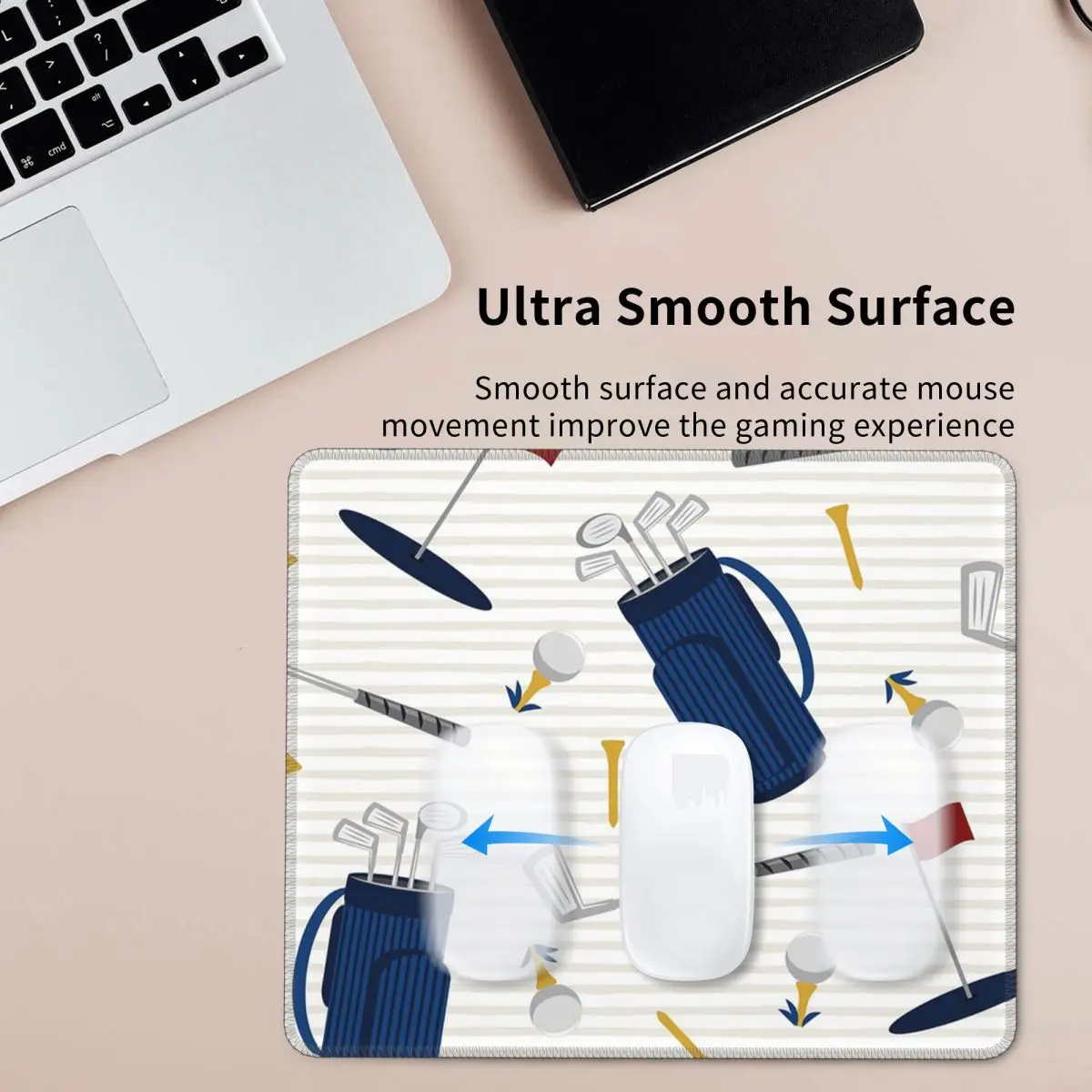 

Tee Time - Golfing - Golf Clubs And Tees Mouse Pad Computer Keyboard Mouse Mat Gamer PC Laptop Desk Mat Table Mats