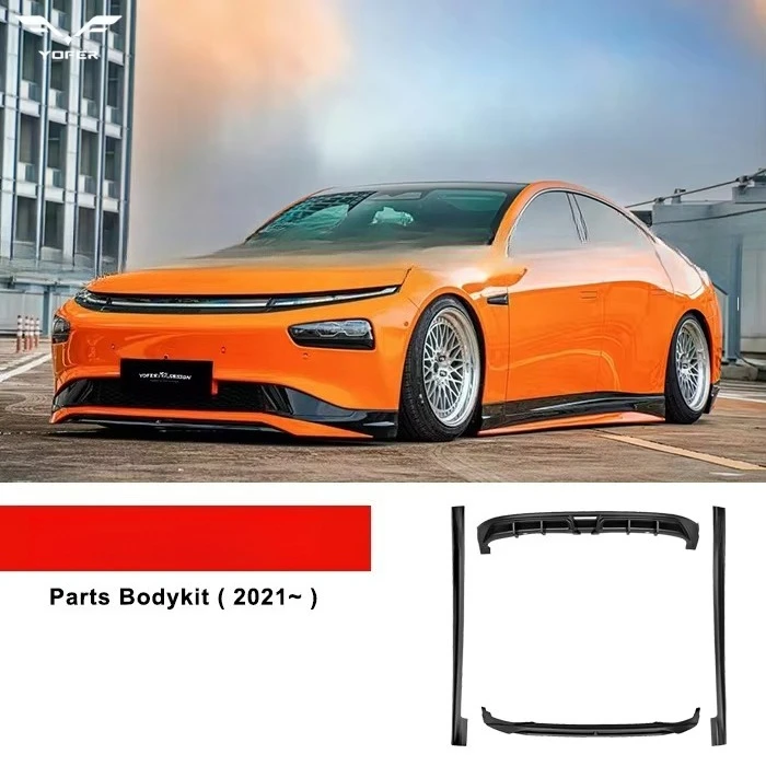 اكسسوارات السيارات للسيارة المصدات الأمامية والخلفية الشفاه مآزر جانبية طقم الجسم مصدات السيارة ل XPENG P7