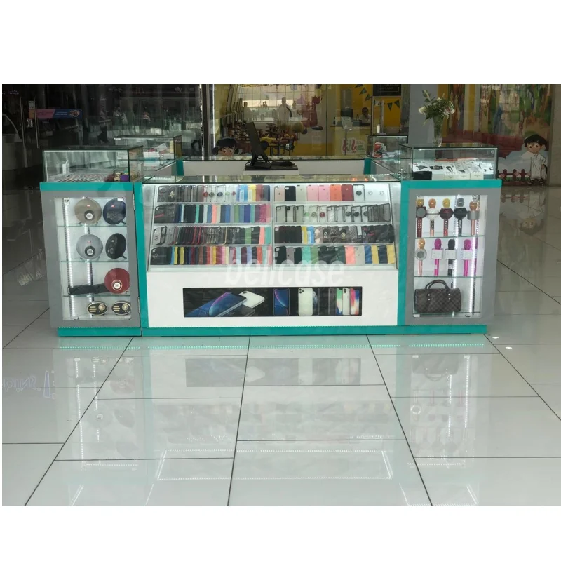 Custom. Mobile Phone Store Glass Display Showcase Cell Phone Accessories Display Stand Cabinet Mall Mobile Phone Kiosk