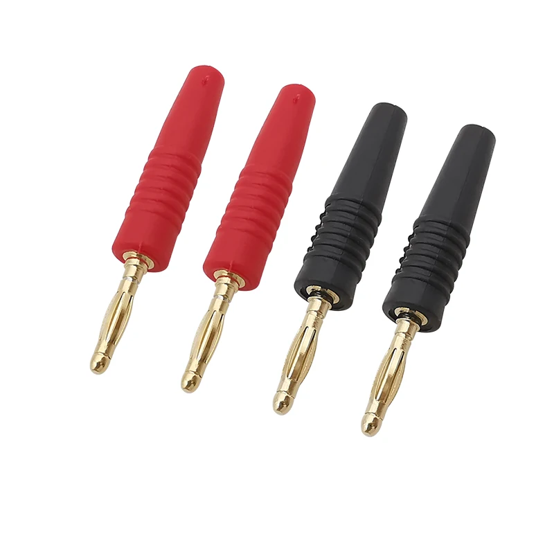 4 sztuki pozłacane 2mm typ lutowania męskie złącze kabla wtyczka bananowa DIY Test banany Plugs 2mm Adapter