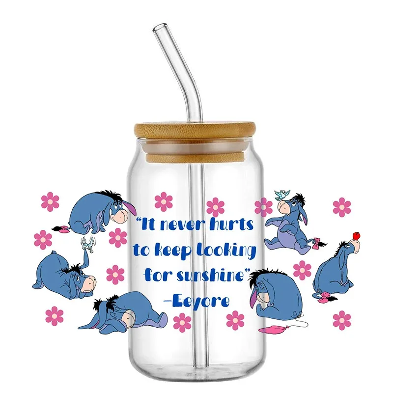 

Custom Cute Animal UV DTF Sticker Wrap For 16OZ Libbey Glass Cup DIY Logo Transfer Labels New Cartoon Series