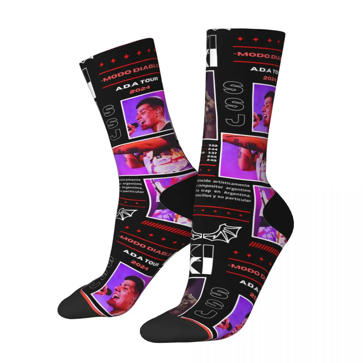 Autumn Winter Fashion Unisex Duki Singer Rapper Album Tour 2024 Socks Sweat Absorbing Basketball Socks