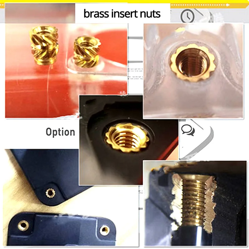 M2M2.5 M3 M4 M5 M6 Brass Hot Melt Insert Nut Tool Knurled Thread Molding Injection Copper Insertion Heat Conduction Embedded Kit