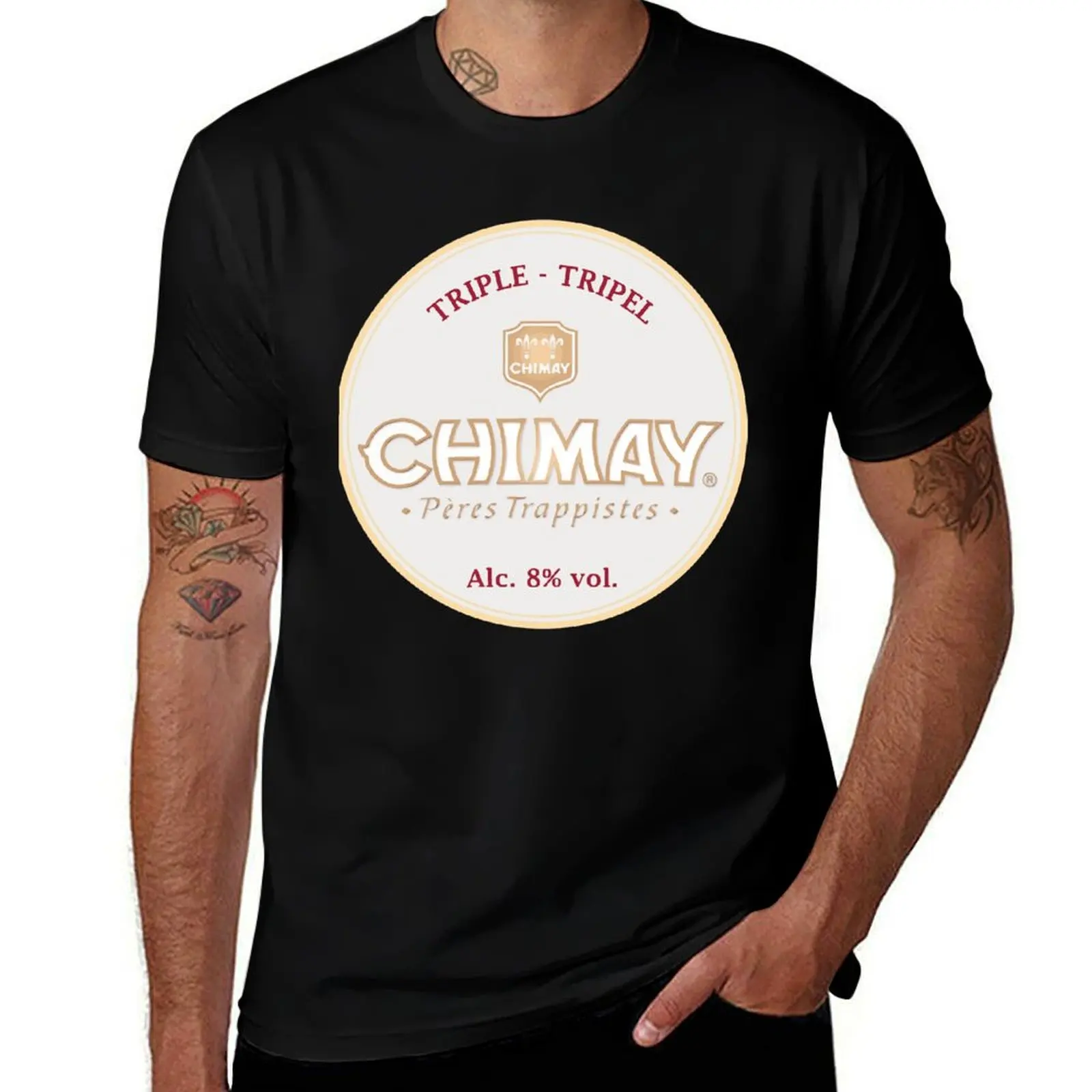 

drinks to relax at night Chimay T-Shirt Big and Tall Crew Neck Tee