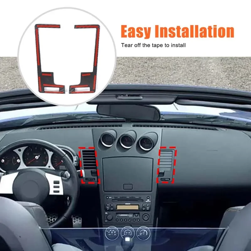

ABS Carbon Fiber For Nissan 350Z 2003-2006 Car instrument panel air outlet frame decoration sticker car interior accessories