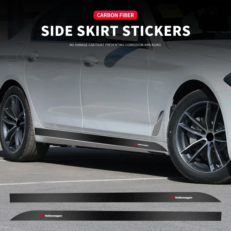 

2 шт. накладки на пороги, декоративные полосы, наклейки из карбона для автомобилей Volkswagen, Cadillac, Land Rover, Toyota, Hyundai, BMW, Renault