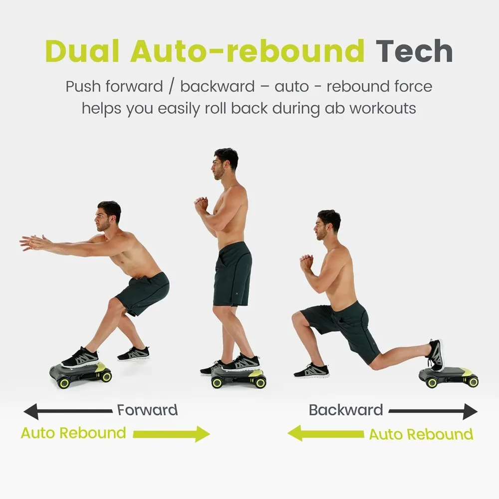 أسطوانة Ab ذات 4 عجلات مع انتعاش تلقائي للتمرين الأساسي، معدات لياقة بدنية مقاومة قابلة للتعديل