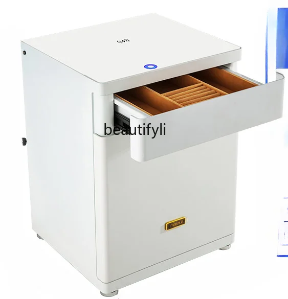 

Household Small Anti-Theft Bedside Table 55cm Fingerprint Password All-Steel Bedroom Wardrobe Safe Box