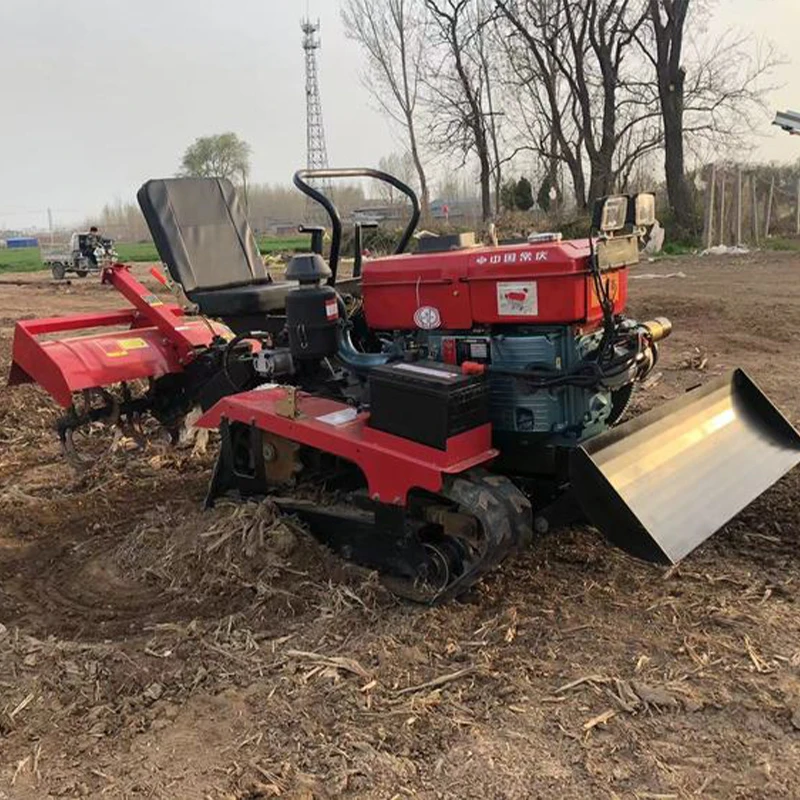 Crawler Rotary Tiller Multi-purpose Tiller for Orchard and Tree Grabbing Bucket for Weeding and Ditching