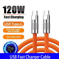 120W 7A Super Fast Charge Type C Liquid Silicone Cable Quick Charge 2M USB Cable Usb C Charger Cable for Huawei Samsung Xiaomi