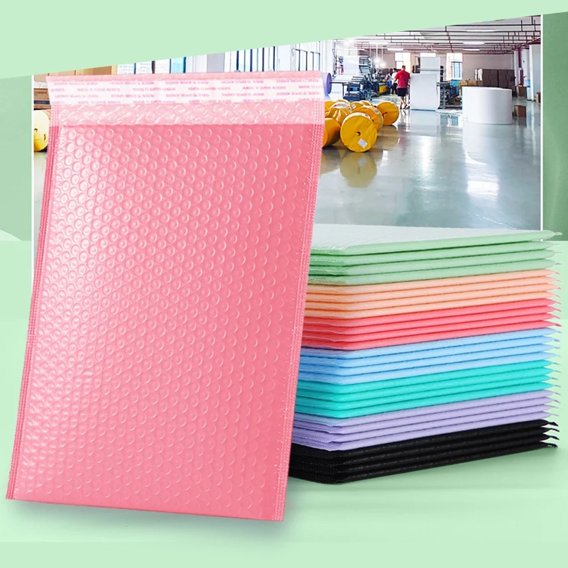 

10pcs PE Color Thickened Rectangular Express Bubble Bag Shockproof and Fall Proof Co Extrusion Film Bubble Bag Foam Envelope Bag