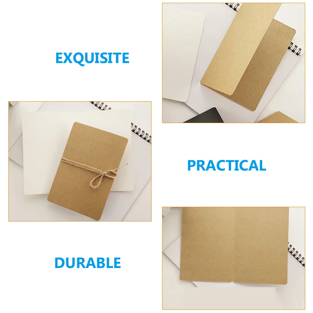 

20Pcs Rustic Blank Note Cards 5x7 Folded Kraft Paper for DIY Wedding Invitations Card Making Supplies Blank Cards