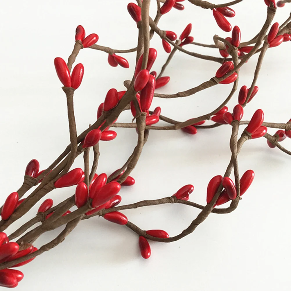 

Red Artificial Berry Sticks DIY Decorative Twig for Christmas Party Photo Props Craft Home Hotel Cafe Decoration Ornament