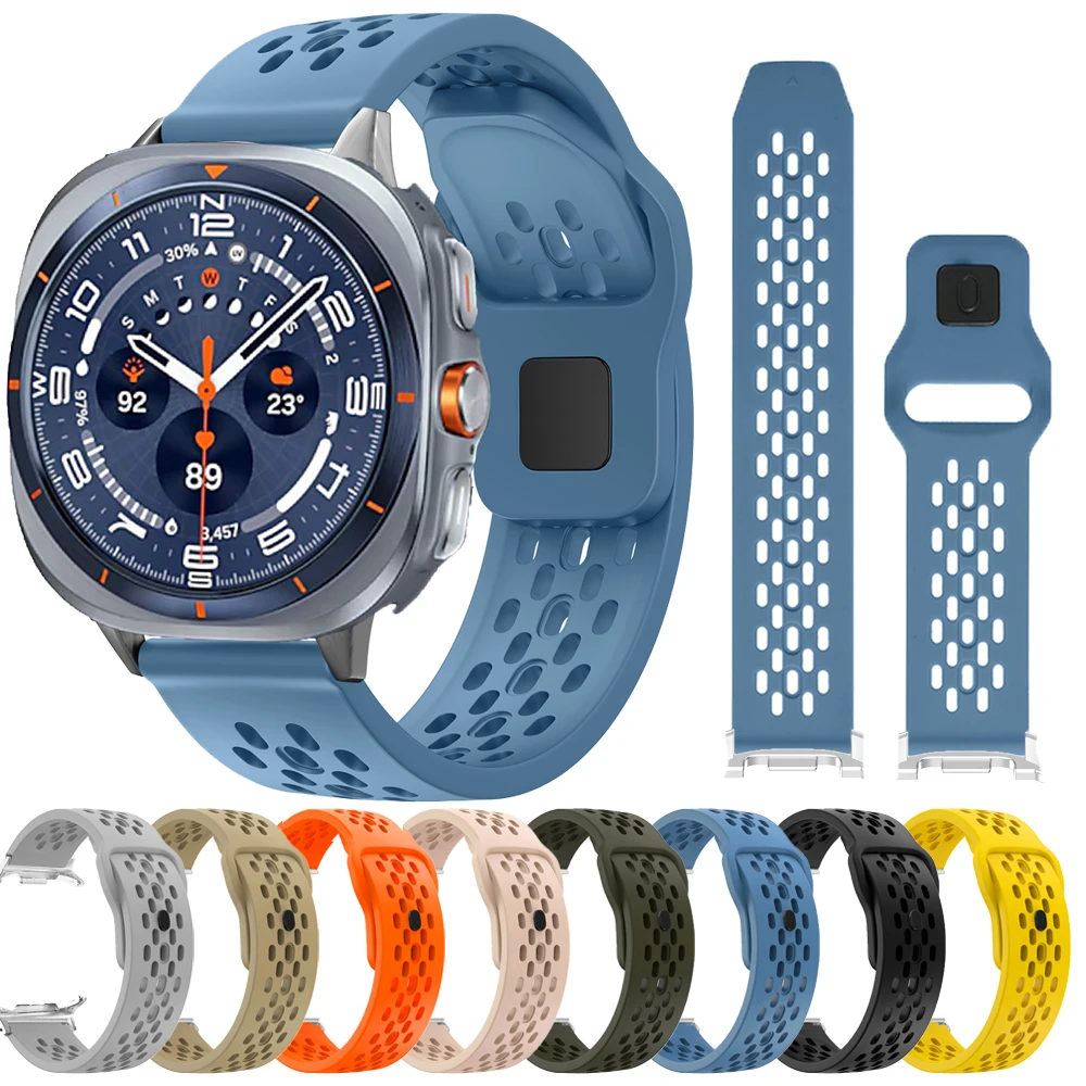 Sportarmband für Samsung Galaxy Watch Ultra 47mm 2025 2024 Silikon-Armband Atmungsaktives Armband für Galaxy Watch Ultra Zubehör