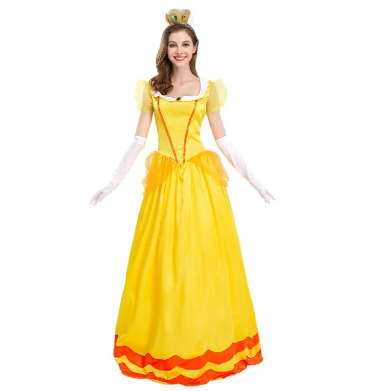 Volwassen Prinses Perzik Kostuum Vrouwen Cosplay Party Anime Halloween Maskerade Aankleden Kleding Koningin Rok Roze Fancy Dress