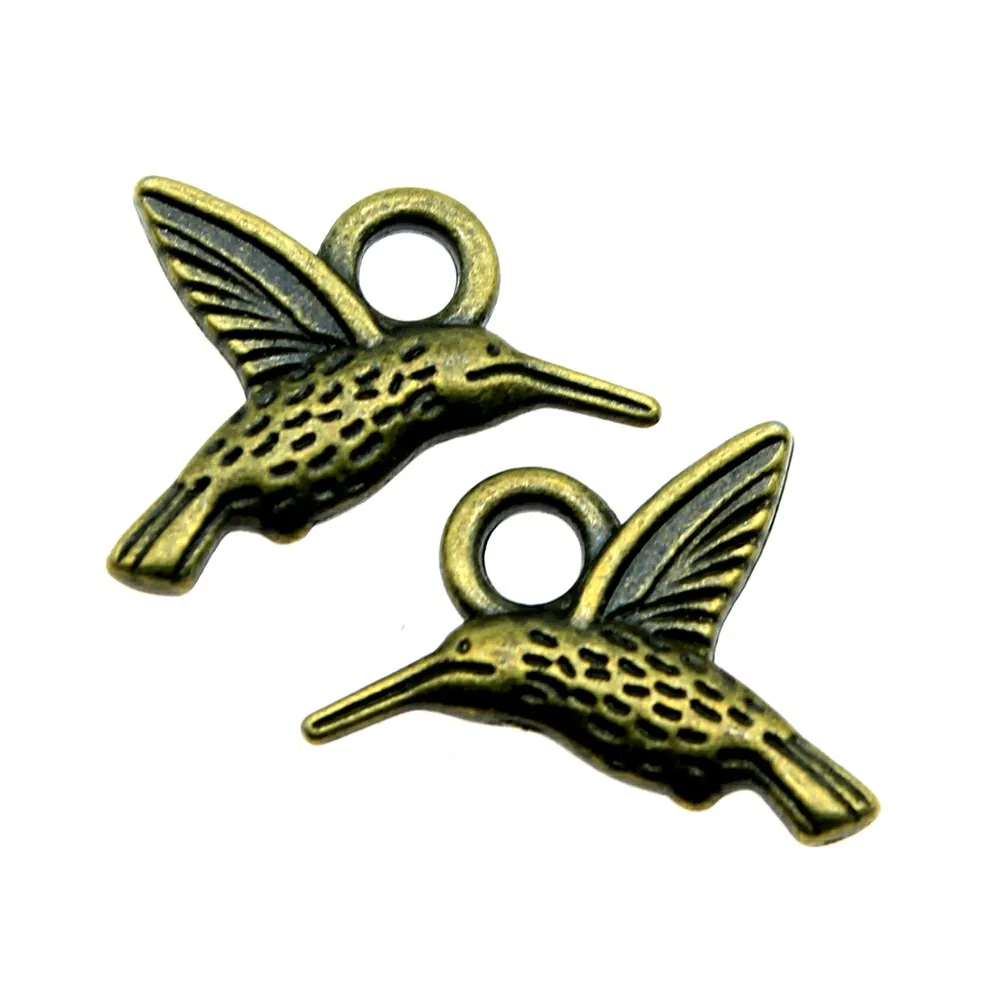 20pcs Charms Hummingbird Hummer Bird 19x15mm Tibetan Pendants Antique Jewelry Making DIY Handmade Craft For Necklace