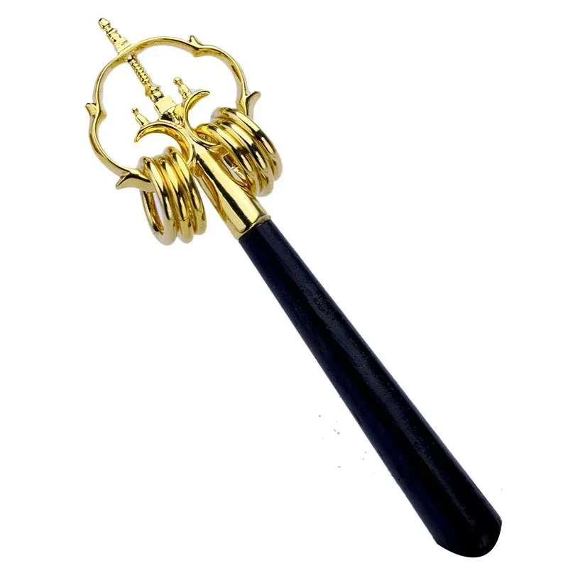55mm Mini Buddhist Dharma Staff Ornaments Brass Home Temple Buddhist Hall Offering Decorations Retro Zen Tibetan Crafts Gifts