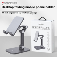 Yesido Mobile Phone Stand for Desktop Folding Flat Stand Lazy Desk Accessory iPad Support Live Broadcast Compatible with iPhone