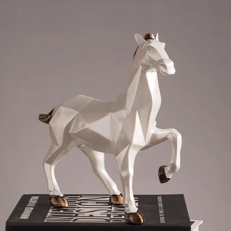 

Nordic Geometry Horse Figurines Modern Living Room TV Cabinet Wine Cabinet Figurines Aesthetic Bedroom Home Decor Statua FYFM