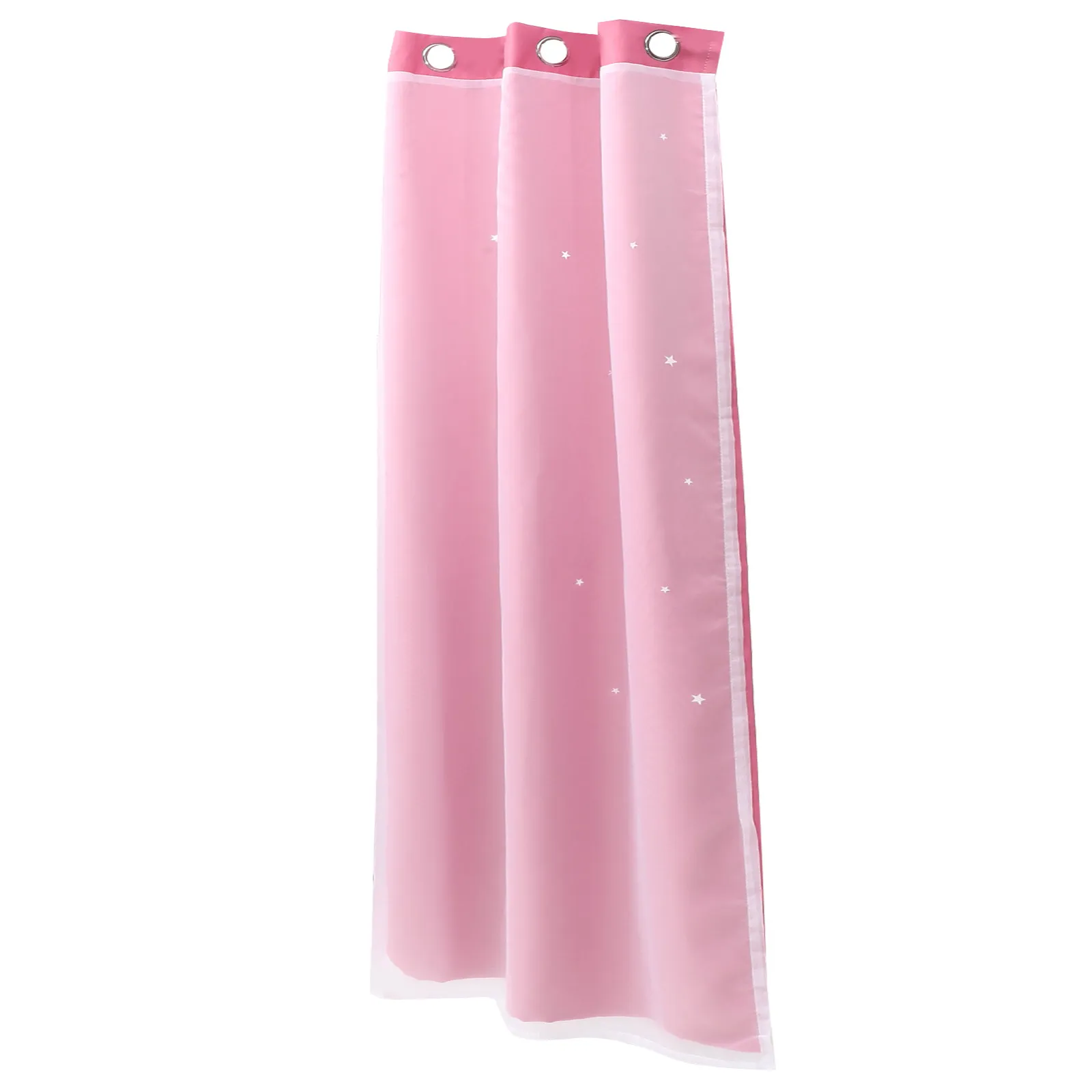 

Princess Style Blackout Curtain Bedroom Double-Layer Stars Pattern Light Blocking Window Curtain Home Decoration