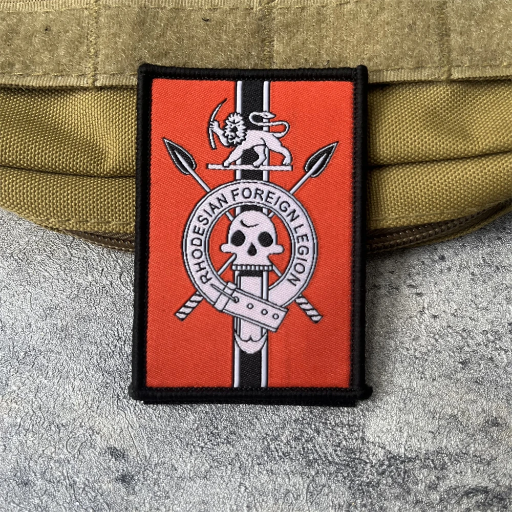 Rhodesian Foreign Legion Morale Tactical Patch Military Army Armband Printed Hook Loop Patches for Clothing Backpack Sticker